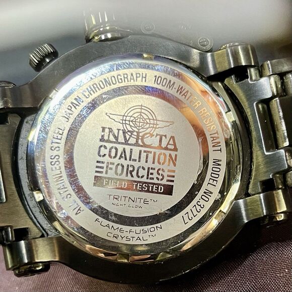 INVICTA Men's Watch 32727 Coalition Forces Black Quartz Chronograph Steel 52mm - Picture 5 of 15